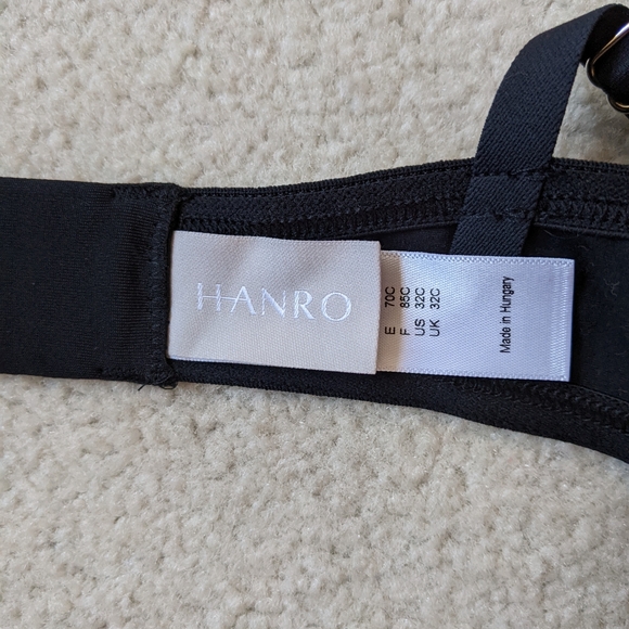 Hanro Cotton Sensation Wireless Black Bra Size 32c - Picture 6 of 7